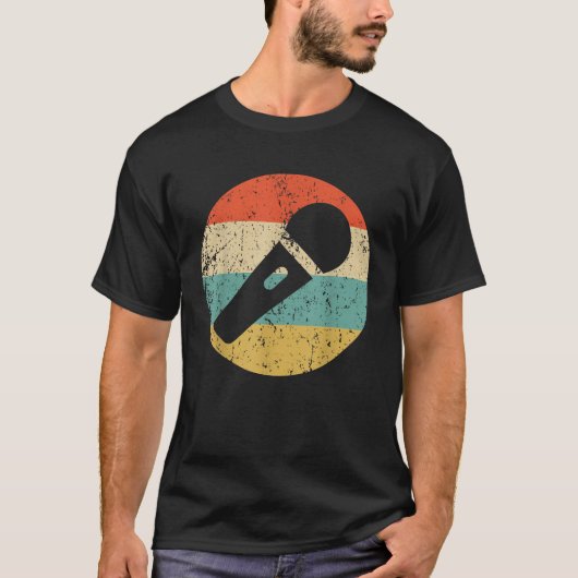 カラオケシンガーレトロマイク Tシャツ (正面)
