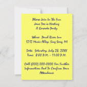 カラオケステージの設定おもしろいパーティー~招待状 招待状 (裏面)