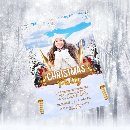 カラオケダンスDJ音楽クリスマスパーティー 招待状