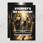 カラオケナイトスターハリウッドブラック金ゴールドイベント 招待状 (正面/裏面)