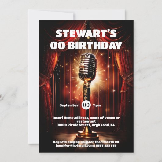 カラオケナイトスターハリウッドレッドカーペットイベント 招待状 (正面)