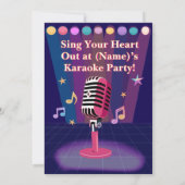 カラオケナイトパーティー10代の誕生日10代の若者 招待状 (裏面)