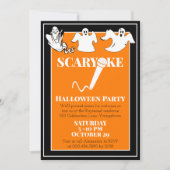 カラオケハローウィンパーティハッピー幽霊たちカスタム 招待状 (正面)