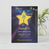 カラオケバースデーパーティダンススター招待状 招待状 (スタンド正面)
