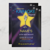 カラオケバースデーパーティダンススター招待状 招待状 (正面/裏面)