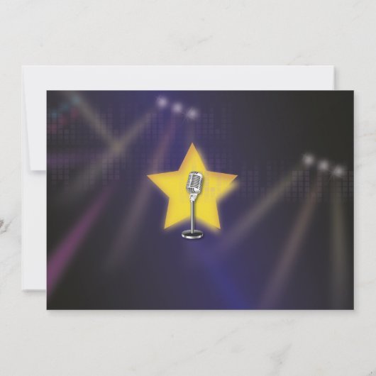 カラオケバースデーパーティーのダンススターフォト 招待状 (裏面)