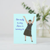 カラオケバースデーパーティ招待状、はがき インビテーションポストカード (スタンド正面)