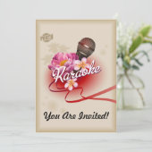 カラオケパーティの招待状マイク歌唱カード 招待状 (スタンド正面)