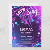 カラオケパーティーのご招待 招待状 (正面)