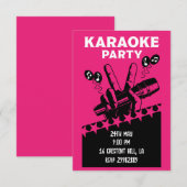 カラオケパーティーの招待状 招待状 (正面/裏面)