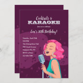 カラオケパーティーの招待状 招待状 (正面/裏面)