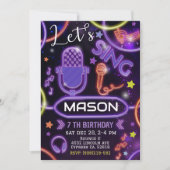 カラオケパーティーへのご招待!ミュージックカラオケパーティーです! 招待状 (正面)