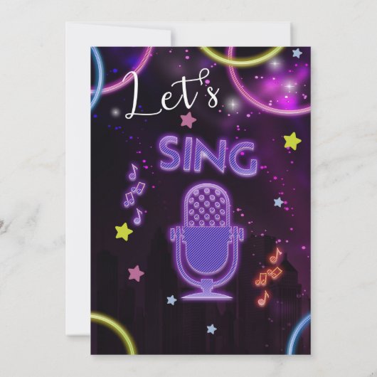 カラオケパーティーへのご招待!ミュージックカラオケパーティーです! 招待状 (裏面)