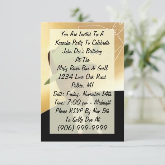 カラオケパーティークラブナイトアウト招待状招待状 招待状 (スタンド正面)