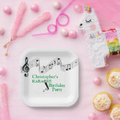 カラオケパーティーミュージカルスケールマイクイエローテープ ペーパープレート (パーティー)