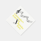 カラオケパーティーミュージカルスケールマイクイエロー スタンダードカクテルナプキン (角)