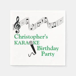 カラオケパーティーミュージカルスケールマイクグリーン スタンダードカクテルナプキン