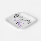 カラオケパーティーミュージカルスケールマイクパープル ペーパープレート (傾斜あり)