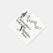 カラオケパーティーミュージカルスケールマイクブラック文字 スタンダードカクテルナプキン (角)