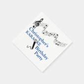 カラオケパーティーミュージカルスケールマイクブルー スタンダードカクテルナプキン (角)