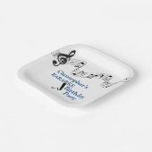 カラオケパーティーミュージカルスケールマイクブルー ペーパープレート (傾斜あり)