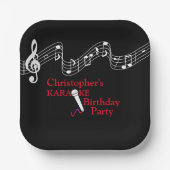 カラオケパーティーミュージカルスケールマイクレッド ペーパープレート (正面)