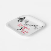 カラオケパーティーミュージカルスケールマイクレッド ペーパープレート (傾斜あり)