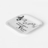 カラオケパーティーミュージカルスケールマイク白黒 ペーパープレート (傾斜あり)