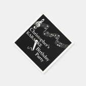 カラオケパーティーミュージカルスケールマイク スタンダードカクテルナプキン (角)