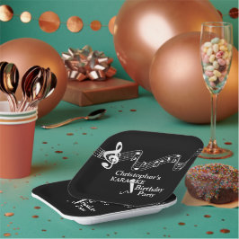 カラオケパーティーミュージカルスケールマイク ペーパープレート