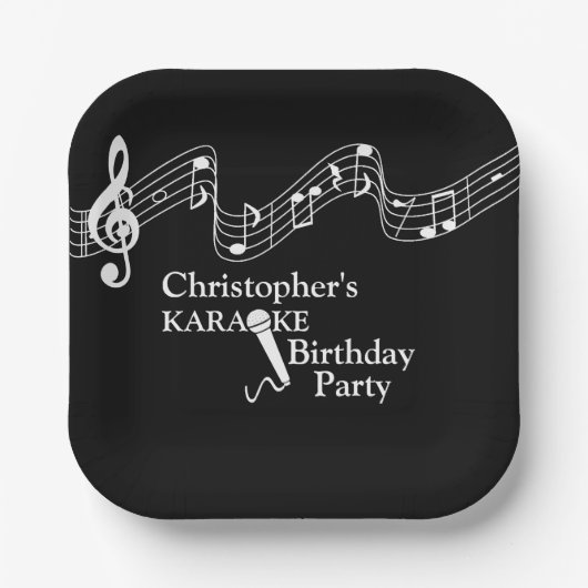 カラオケパーティーミュージカルスケールマイク ペーパープレート (正面)