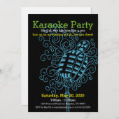 カラオケパーティー招待状 グリル アイコン 招待状 (正面/裏面)