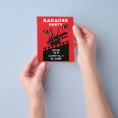 カラオケパーティー招待状 チラシ (手)