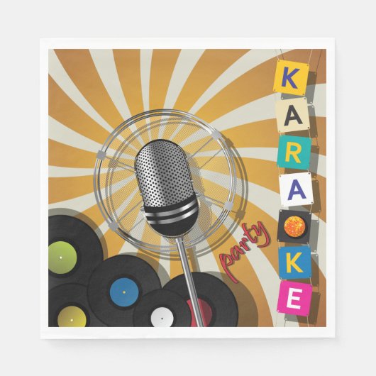 カラオケパーティー歌唱用ナプキン スタンダードランチョンナプキン (正面)