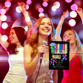 カラオケパーティー誕生日招待状 招待状