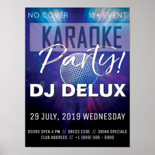 カラオケパーティー DJ クラブフライヤー ポスター
