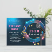 カラオケピンクと金ゴールド12thバースデーパーティー招待状 (スタンド正面)
