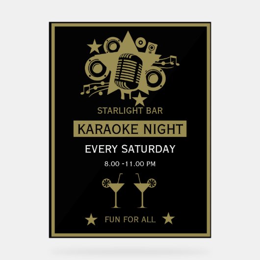 カラオケプロモーション壁 アクリルサイン (正面)