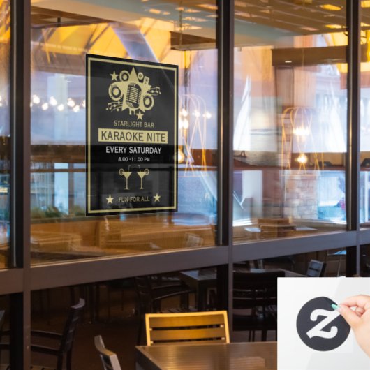 カラオケプロモーション壁 ウィンドウサイン (レストラン窓)