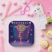 カラオケポップ・アートのパーティー星誕生日10代の若者 ペーパープレート (パーティー)