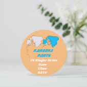 カラオケレコード歌唱レトロパーティーテーマ 招待状 (スタンド正面)