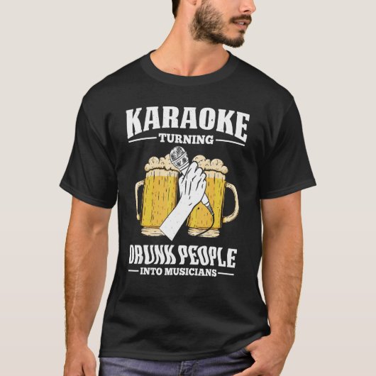 カラオケ人飲を歌うミュージシャン Tシャツ (正面)
