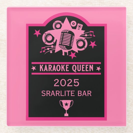 カラオケ勝者 ガラスコースター (正面)