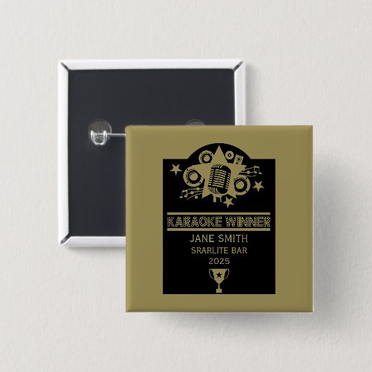 カラオケ勝者 缶バッジ (正面&裏面)