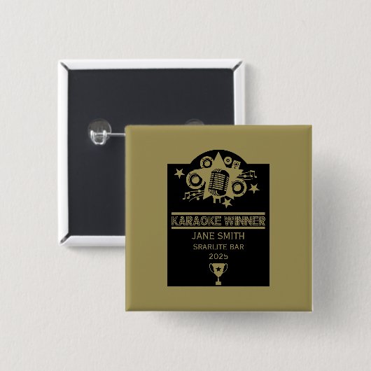 カラオケ勝者 缶バッジ (正面&裏面)