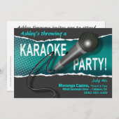 カラオケ女子会パーティーナイト 招待状 (正面/裏面)