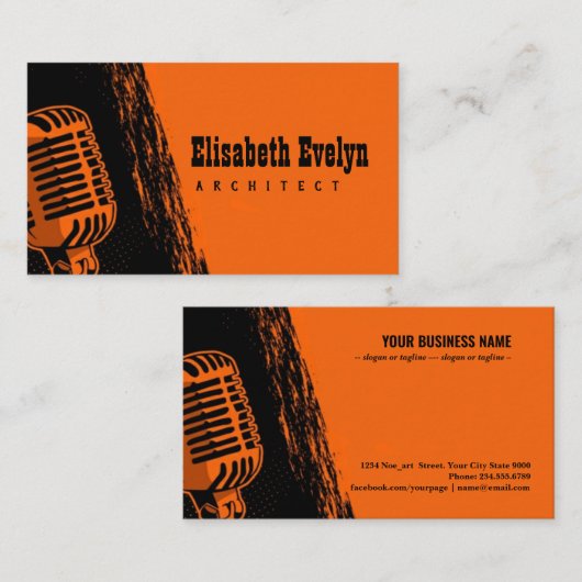 カラオケ手引きマイク 名刺 (正面/裏面)