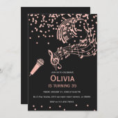 カラオケ招待状、カラオケパーティー招待状 招待状 (正面/裏面)