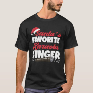カラオケ歌手クリスマスサンタのカラオケお気に入りの Tシャツ