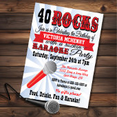 カラオケ誕生日パーティポスタースタイル招待状 招待状